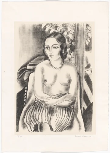 Nude, Seated by Ernest Fiene, print, 1924