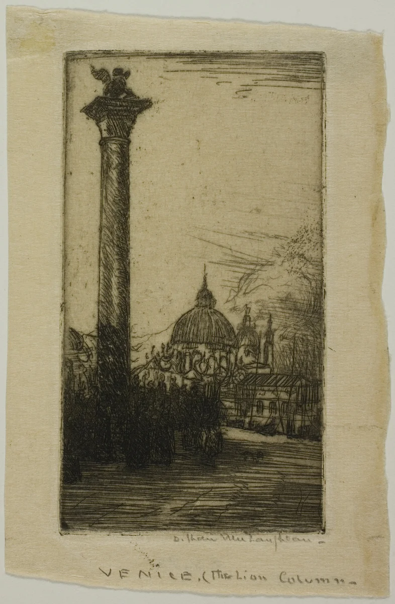 Lion Column, Venice by Donald Shaw MacLaughlan, print, 1900