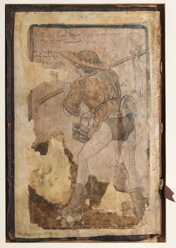 A peasant going to market by anonymous, print, 1470-1480