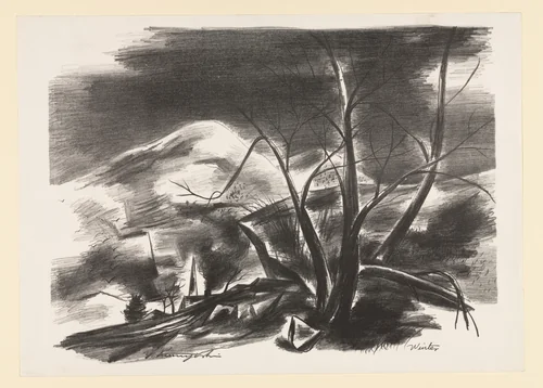 Winter by Yasuo Kuniyoshi, print, 1934