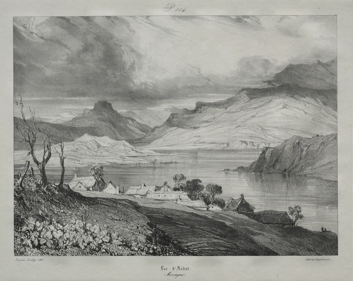 Auvergne: Lac d'Aidat, Auvergne by Eugène Isabey, print, 1831
