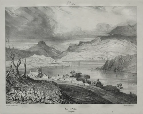 Auvergne: Lac d'Aidat, Auvergne by Eugène Isabey, print, 1831
