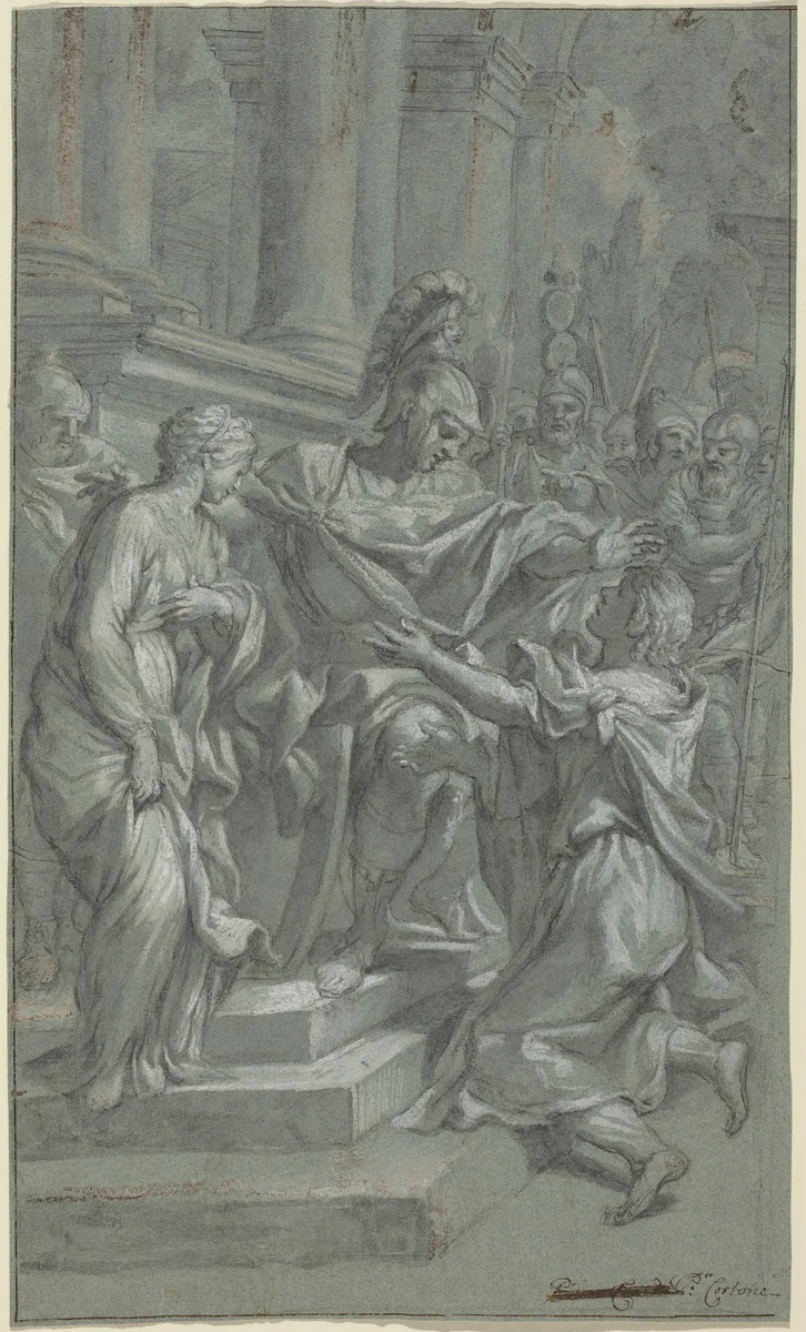 Scipio Restoring His Captive to Her Lover by Italian 17th Century, drawing, 1600-1699