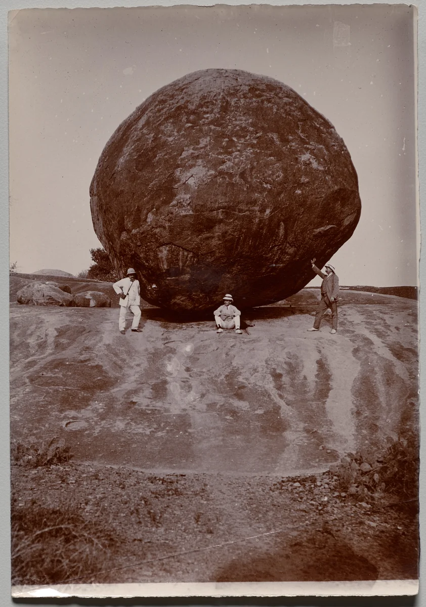 Krishna's Butter Ball, Mahabalipuram by Unidentified Photographer, photograph, 1900-1950