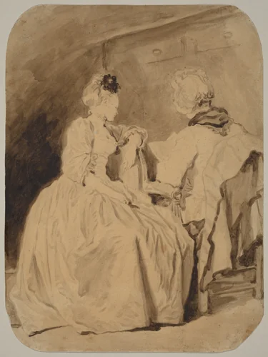 The Reading by Jean Honoré Fragonard, drawing, 1765-1775