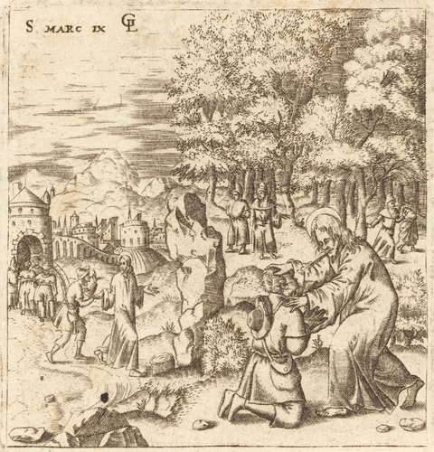 The Epileptic Child Healed by Léonard Gaultier, print, 1576-1580