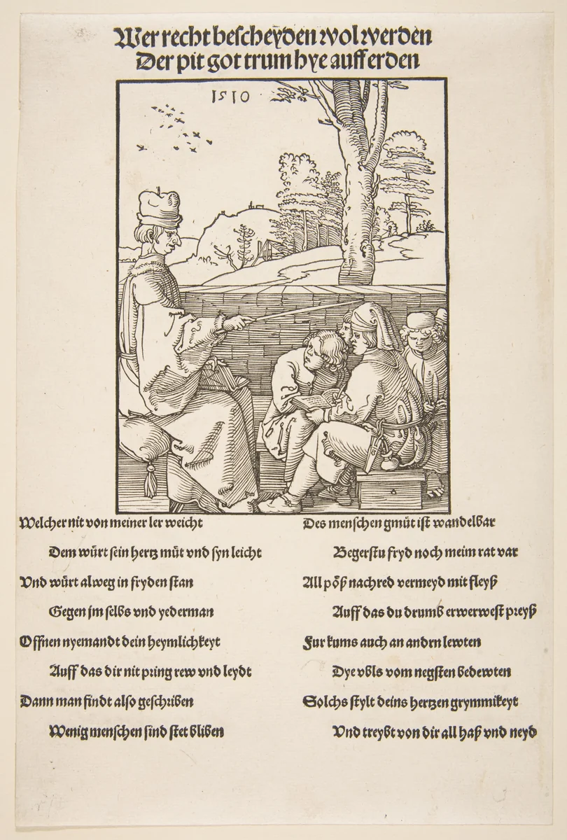 The Schoolmaster by Albrecht Dürer, print, 1485-1528