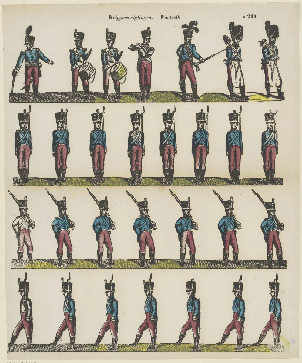 Krijgsverrigtingen / Voetvolk by Glenisson & Zonen, print, 1856-1900