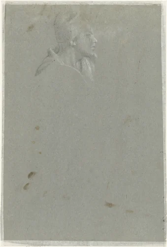 Hoofd van een man, en profil by anonymous, drawing, 1610-1630