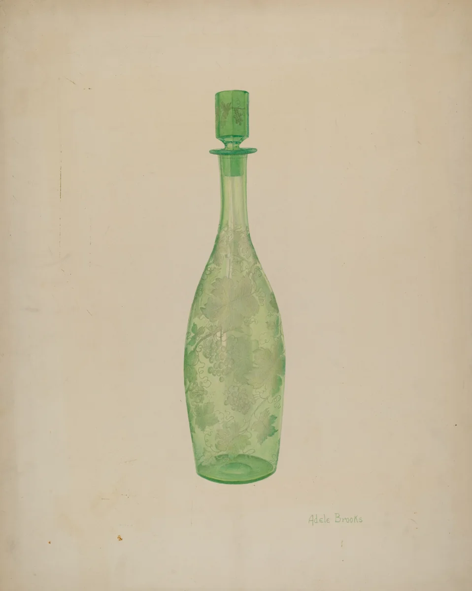Liquor Bottle by Adele Brooks, index of american design, 1939