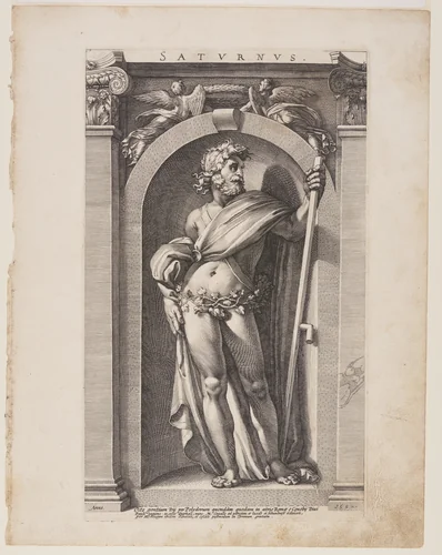 Saturnus (Saturn), from Eight Pagan Gods by Hendrick Goltzius, print, 1592