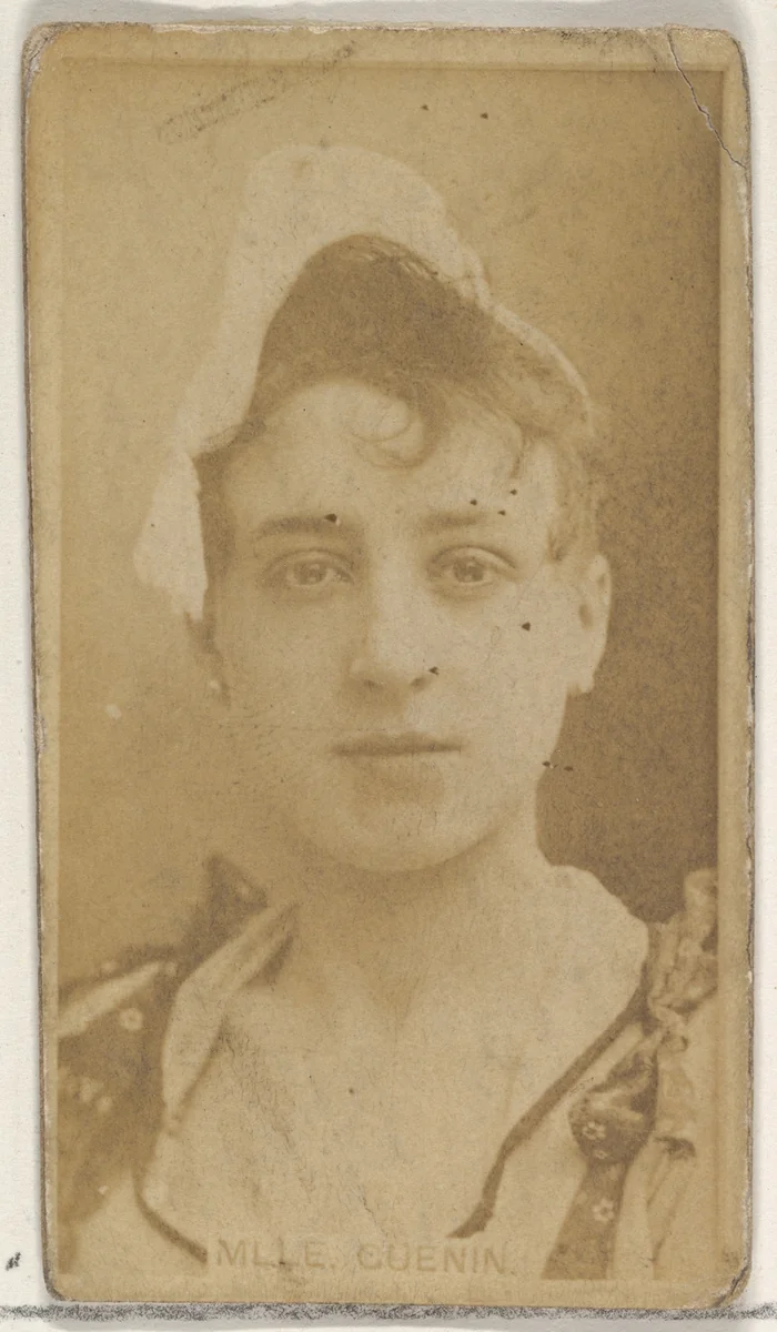 Mlle. Guenin, from the Actors and Actresses series (N45, Type 8) for Virginia Brights Cigarettes by Allen & Ginter, photograph, 1885-1891