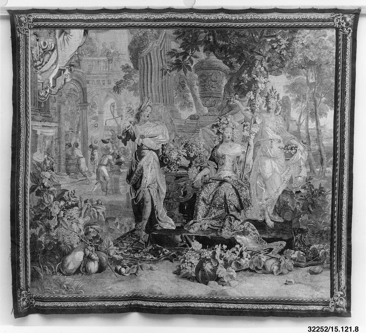 Autumn from a set of the Four Seasons by Lodewijk van Schoor, textile, 1690-1720