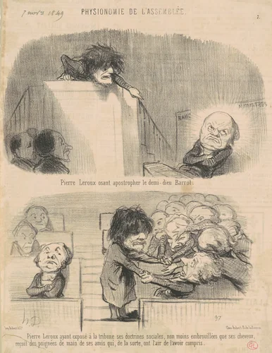 Pierre Leroux Osant apostrophe ... by Honoré Daumier, print, 1849
