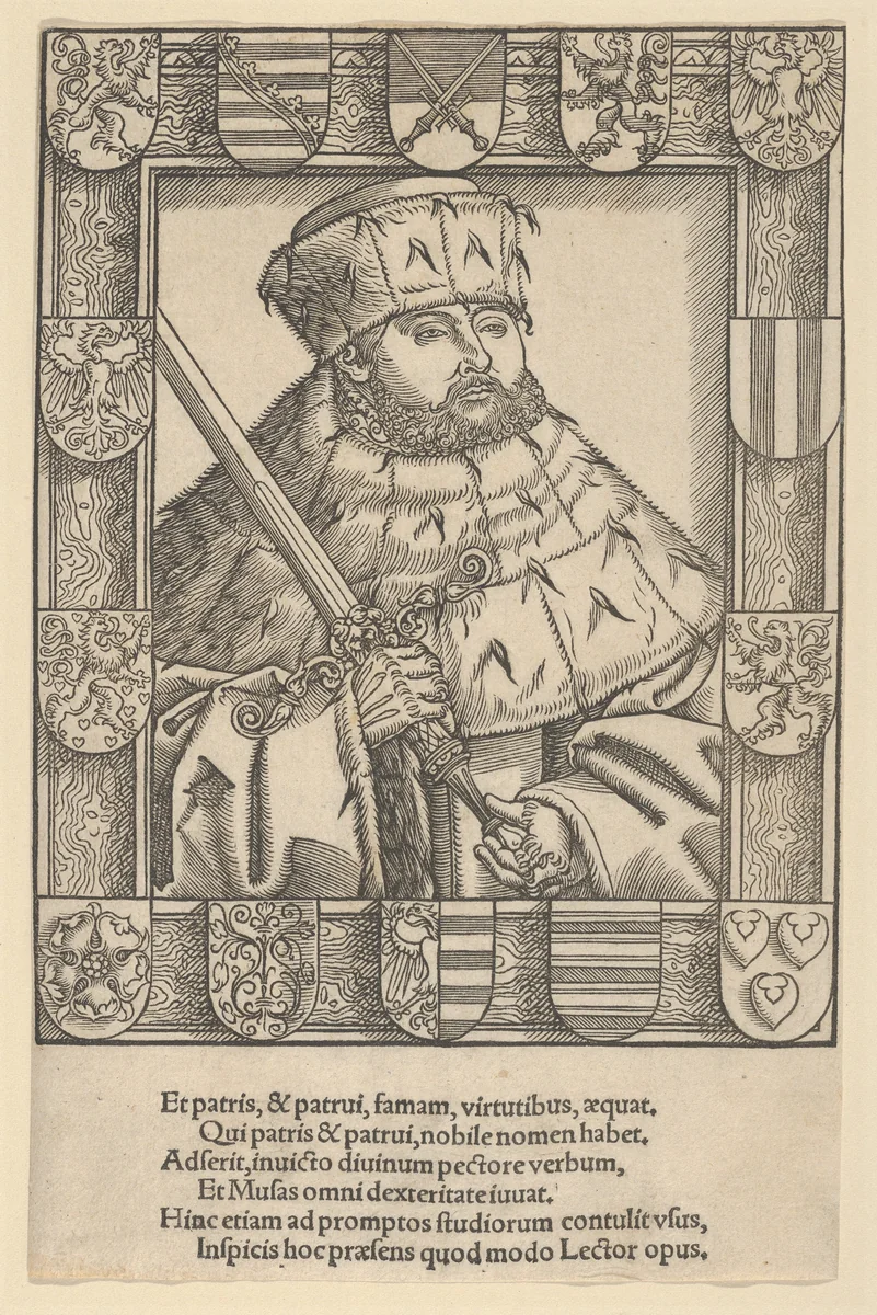 Copy of John Frederic the Magnanimous, in Electoral Robes by Lucas Cranach the Younger, print, 1515-1586