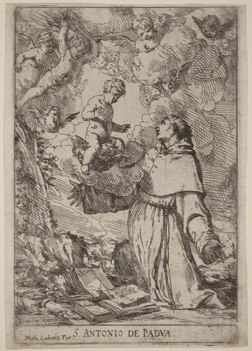 Saint Anthony of Padua by Giulio Carpioni, print, 1640-1649
