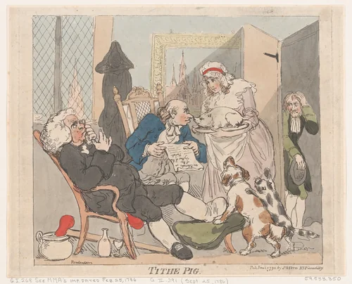 Tithe Pig by Thomas Rowlandson, print, 1790