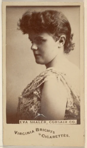 Eva Shaler, Corsair Co., from the Actors and Actresses series (N45, Type 6) for Virginia Brights Cigarettes by Allen & Ginter, photograph, 1885-1891