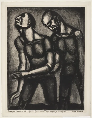 Trial proof for Sometimes The Blind Have Comforted Those Who See, plate LV from Miserere by Georges Rouault, print, 1926