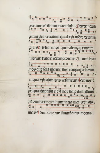 Missale: Fol. 155v: Music for "Exultet" by Bartolommeo Caporali, book, 1469