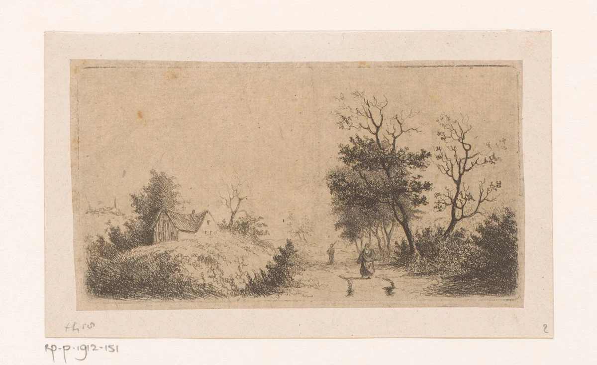 Landschap bij Ruisbroek by Jean Théodore Joseph Linnig, print, 1845