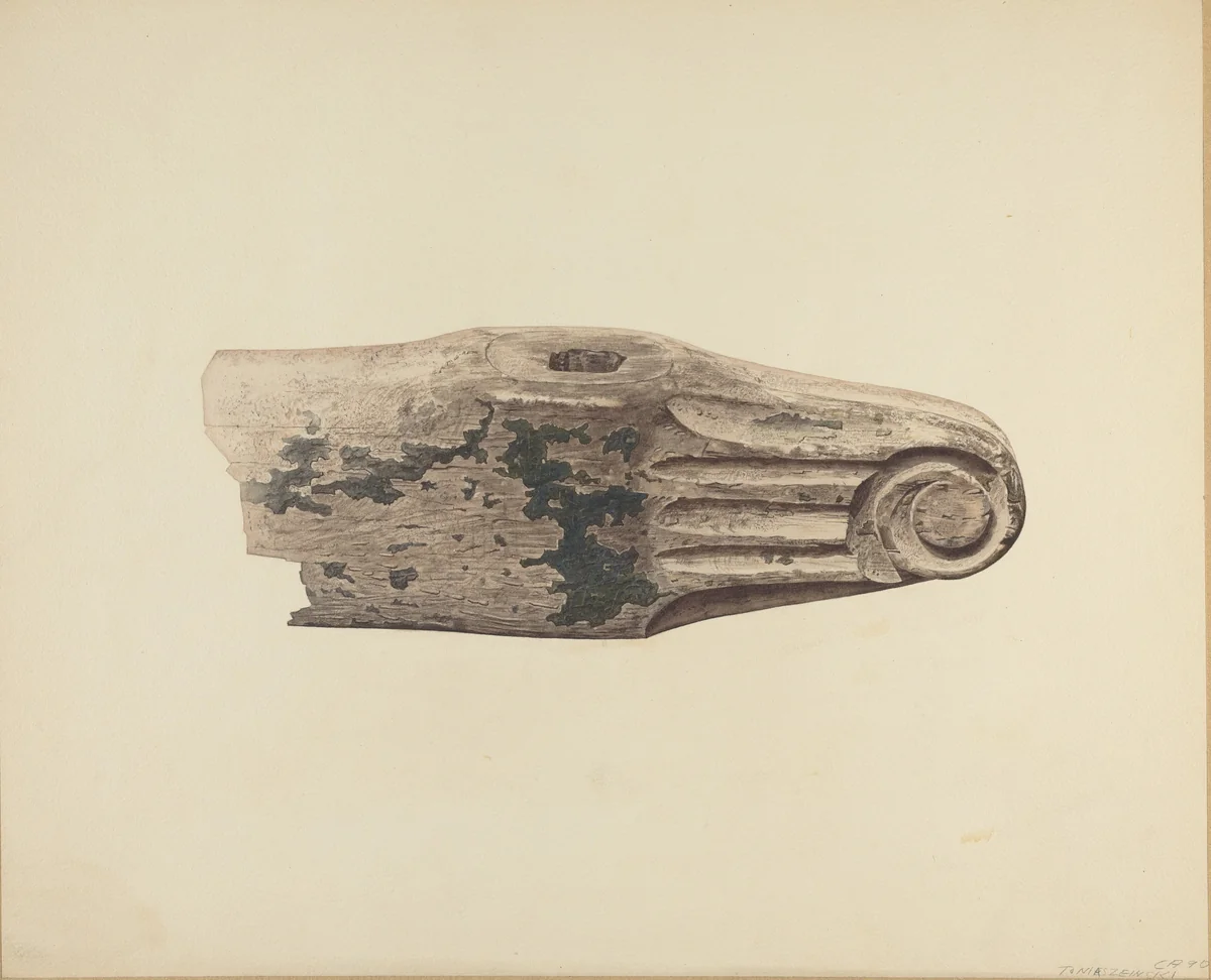 Whiffle Tree End by Henry Tomaszewski, index of american design, 1935-1942