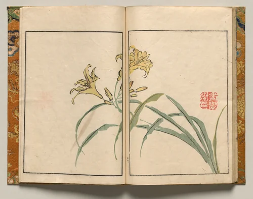 Lilies, Design Sixteen from Shazanrō Picture Book by Tani Bunchō (谷文晁), book, 1816