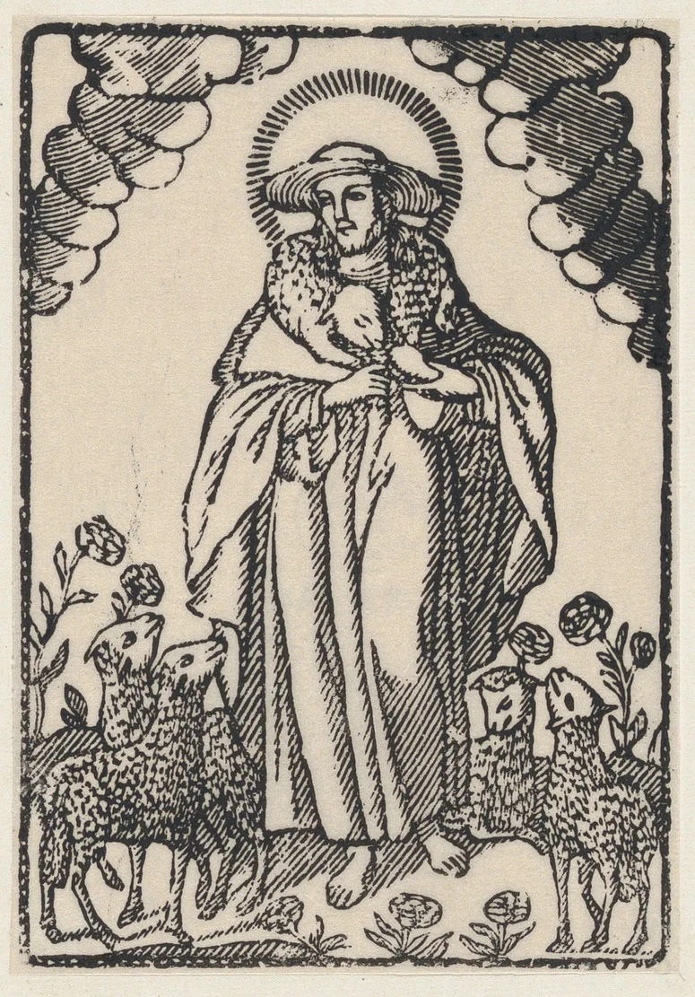 The good shepherd surrounded by lambs by anonymous, print, 19