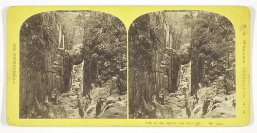 The Flume Above the Boulder by F. G. Weller, photograph, 1850-1874