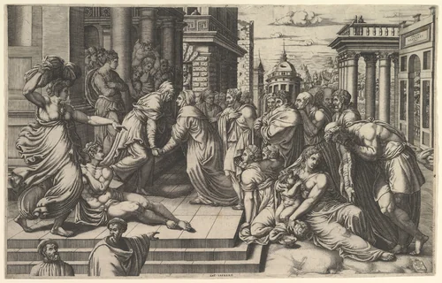 The Visitation by Giorgio Ghisi, print, 1540-1550