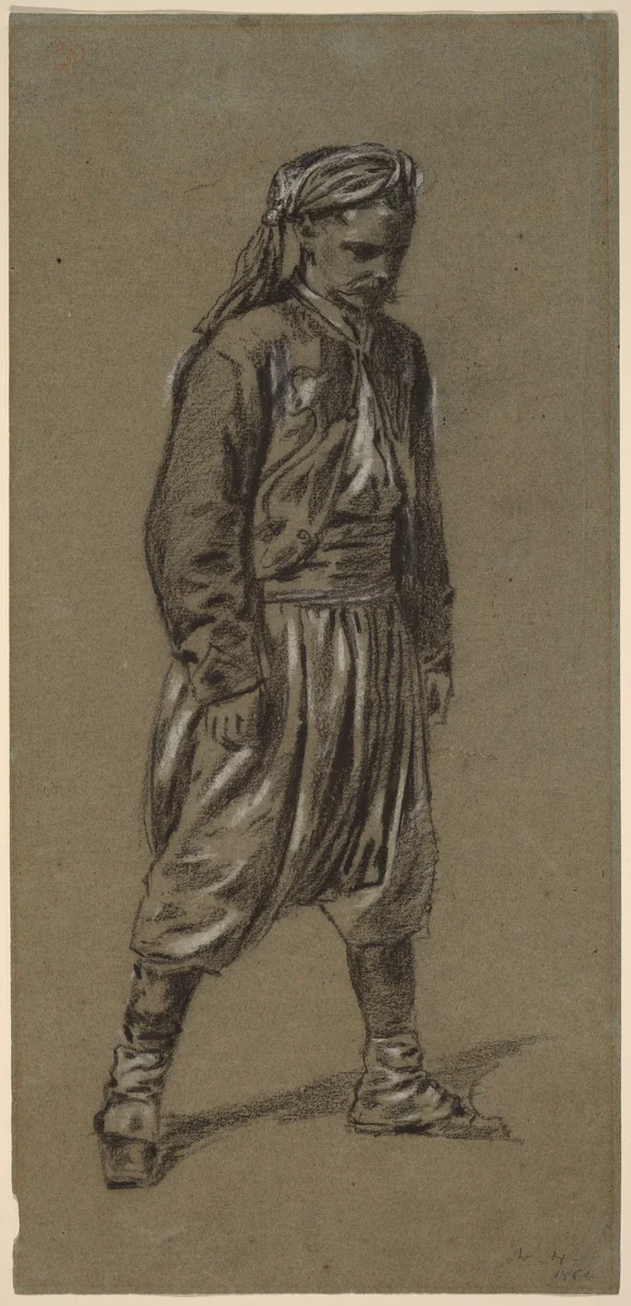 Zouave by Winslow Homer, drawing, 1864