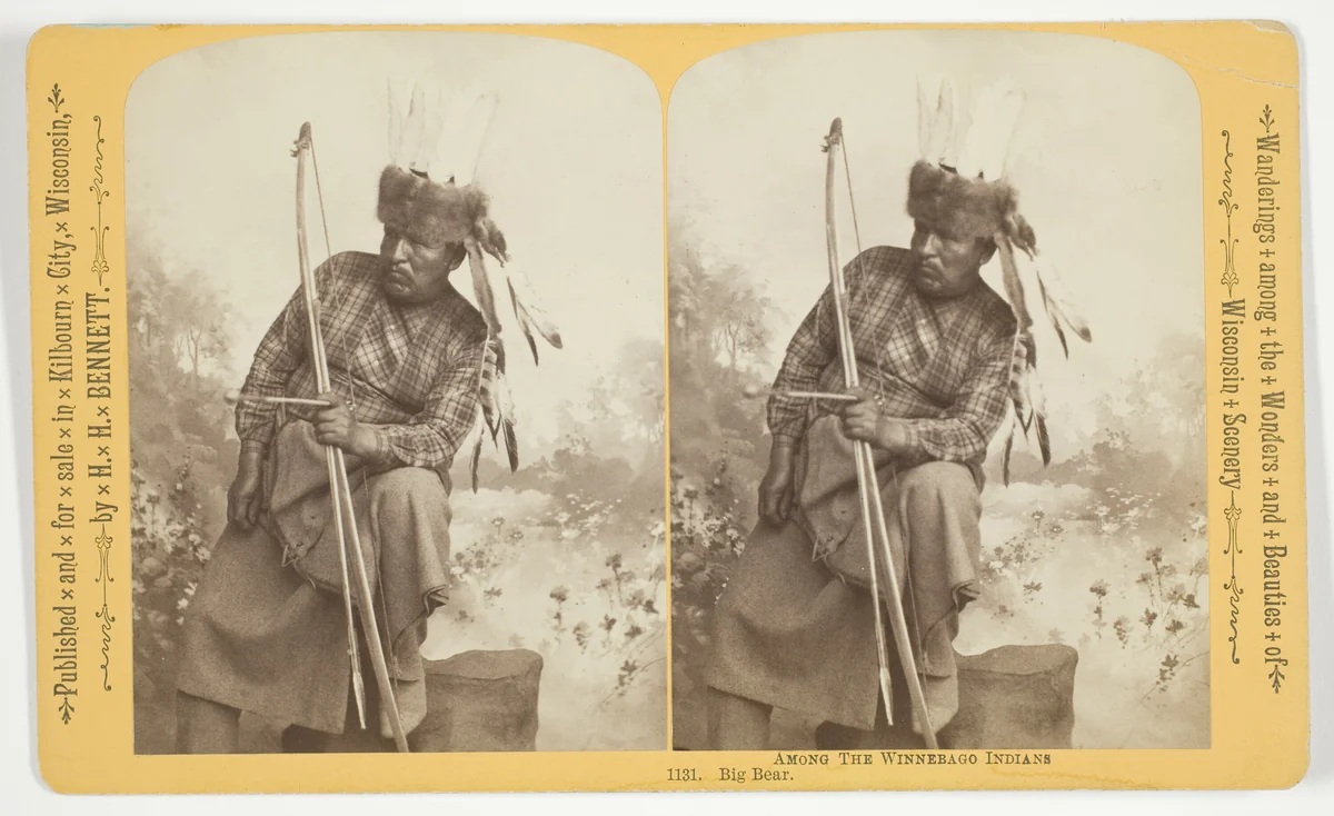 Big Bear, No. 1131 from the series "Among the Winnebago Indians" by Henry Hamilton Bennett, photograph, 1870-1908