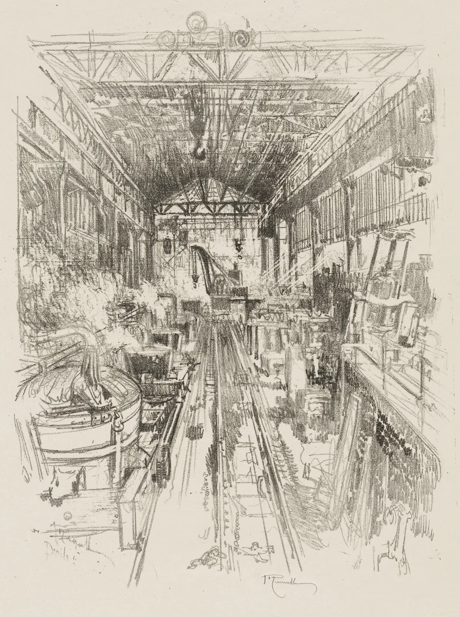 English War Work: The Cauldrons by Joseph Pennell, print, 1916