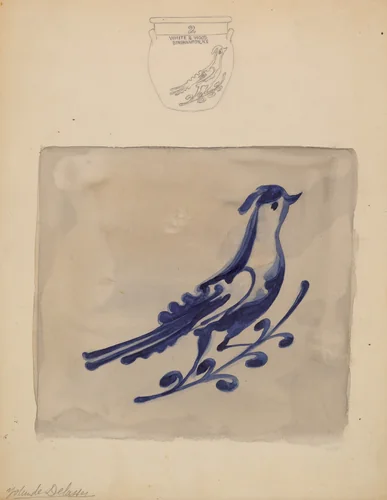 Crock by Yolande Delasser, index of american design, 1936