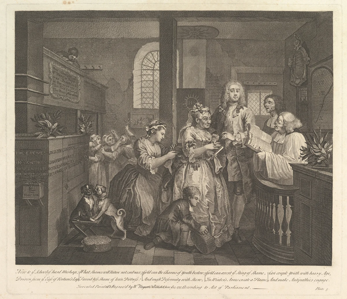 A Rake's Progress, Plate 5 by William Hogarth, print, 1735