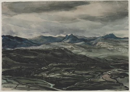 Storm Weather, Ronda, Spain by Muirhead Bone, drawing, 1925