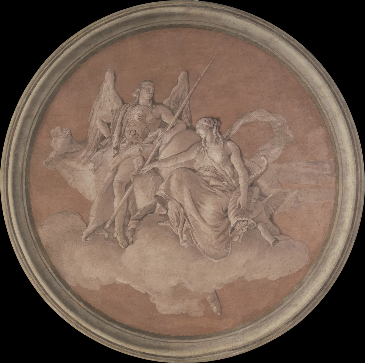 Allegorical Figures Representing Virtue and Abundance by Giovanni Battista Tiepolo, painting, 1760