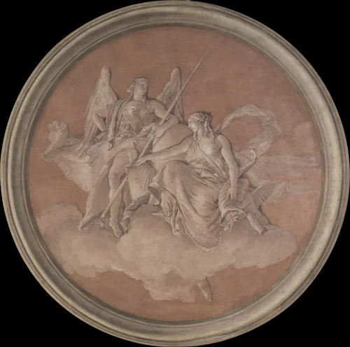 Allegorical Figures Representing Virtue and Abundance by Giovanni Battista Tiepolo, painting, 1760