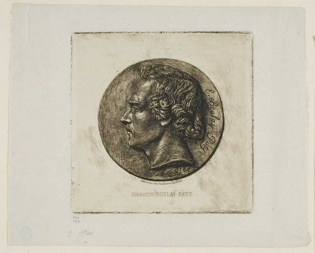 Portrait of the Poet Evariste Boulay-Paty by Charles Meryon, print, 1861