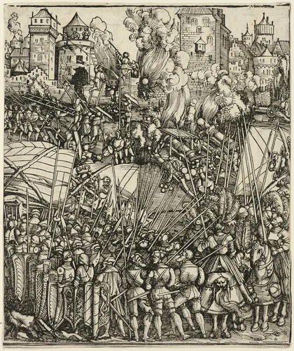 The Expulsion of the Hungarians from Lower Austria, from The Triumphal Arch of Maximilian I by Hans Springinklee, print, 1515-1517