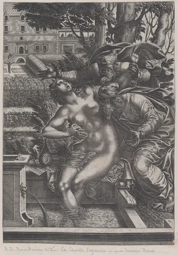 Susanna and the Elders by René Boyvin, print, 1525-1598
