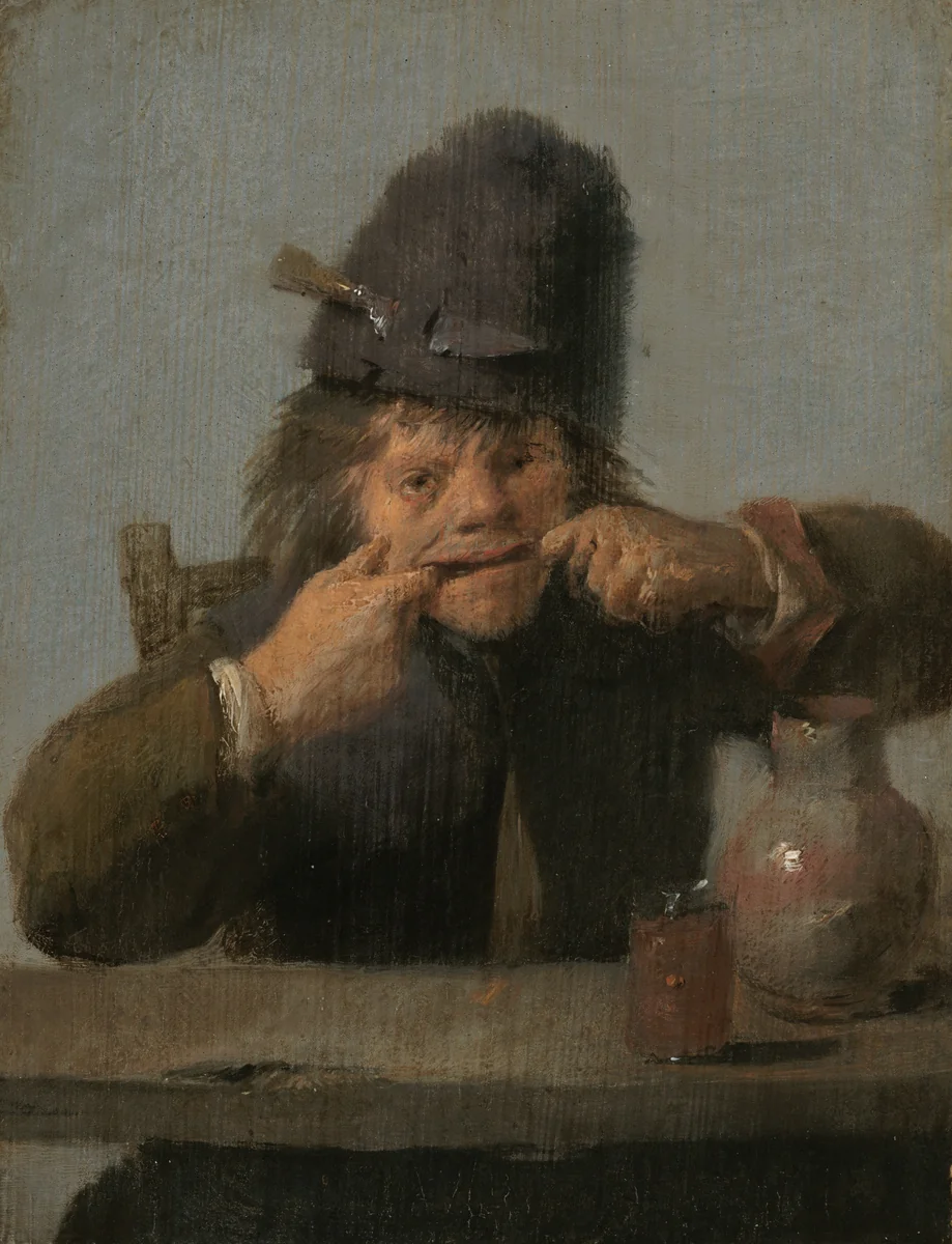 Youth Making a Face by Adriaen Brouwer, painting, 1632-1635