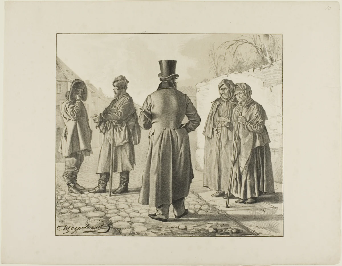 Scenes from Russian Folk Life by Ignatii Shchedrovskii, print, 1835-1870