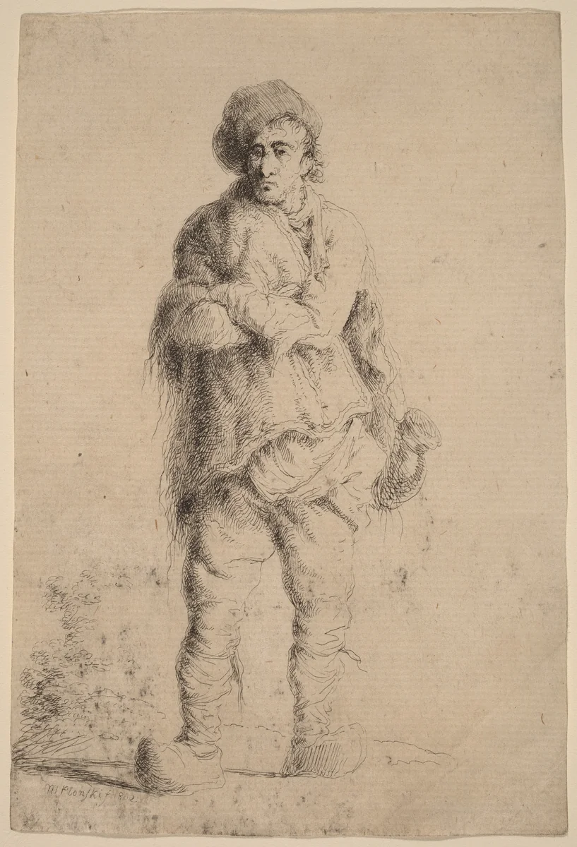 Standing Peasant by Michal Plónski, print, 1802