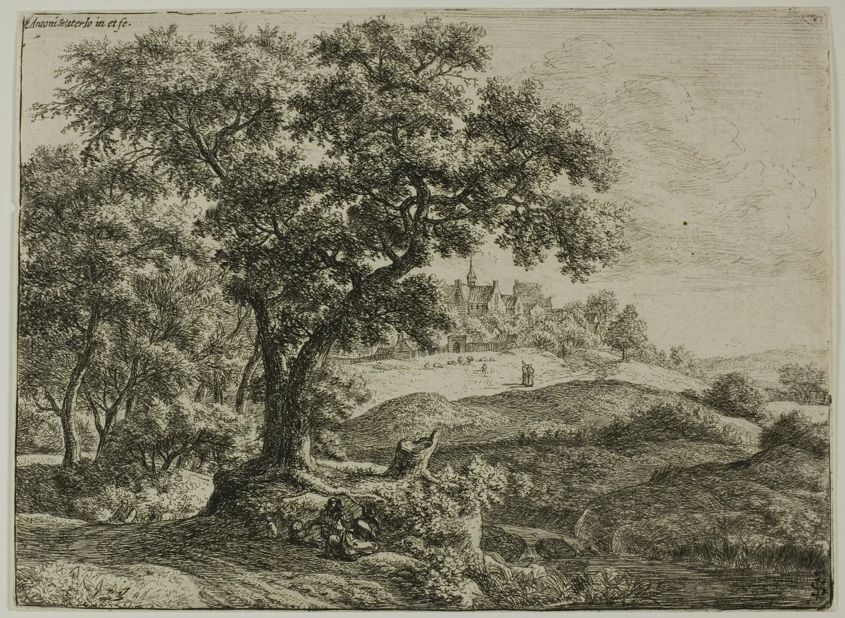 The Edge of the Forest by Anthonie Waterloo, print, 1630-1690
