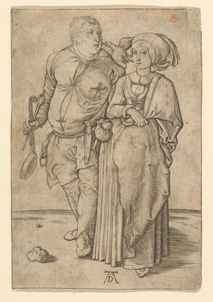 The Cook and His Wife (copy) by Albrecht Dürer, print, 1485-1949