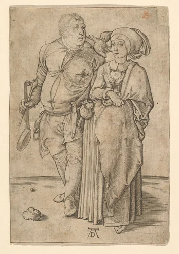 The Cook and His Wife (copy) by Albrecht Dürer, print, 1485-1949