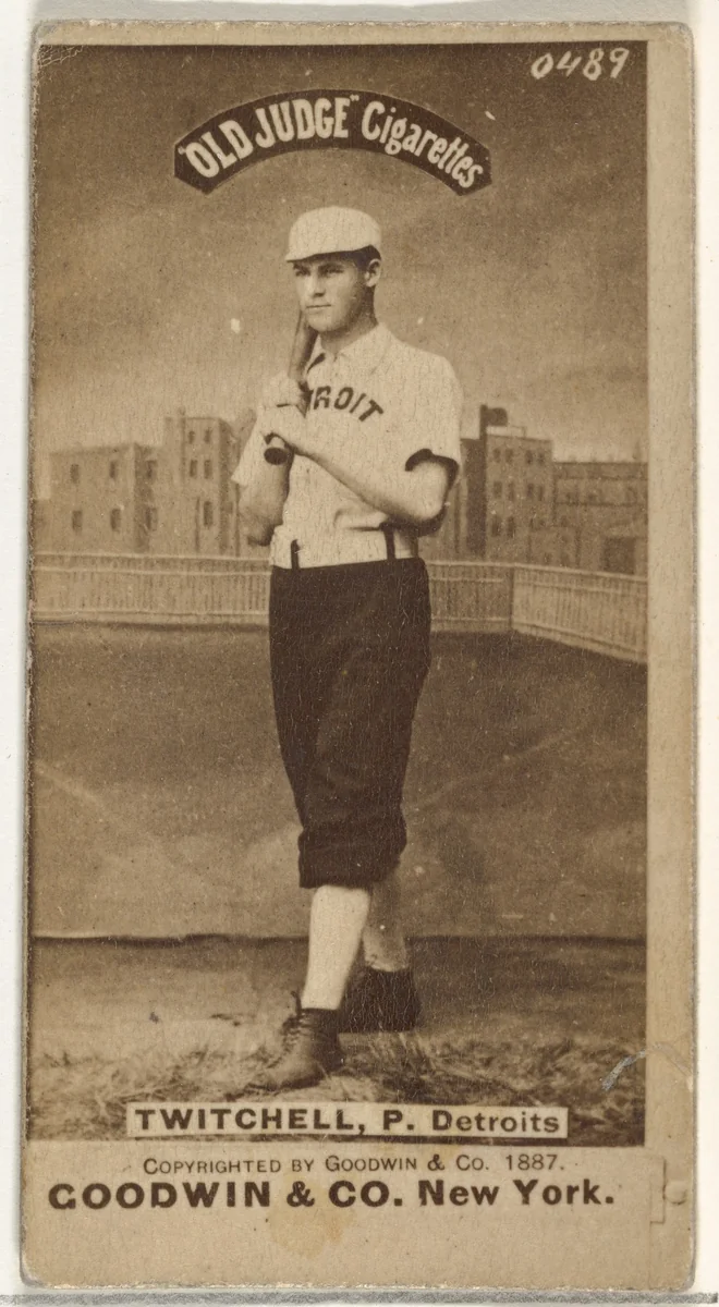 Lawrence Grant "Larry" Twitchell, Pitcher, Detroit Wolverines, from the Old Judge series (N172) for Old Judge Cigarettes by Goodwin & Company, photograph, 1887