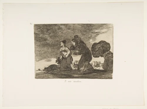 Plate 45 from "The Disasters of War" (Los Desastres de la Guerra): 'And this too' (Y esto tambien) by Goya, print, 1863