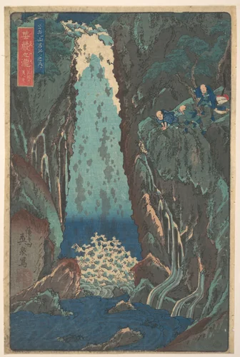 Kegon Waterfall by Keisai Eisen (渓斎英泉), print, 1790-1848